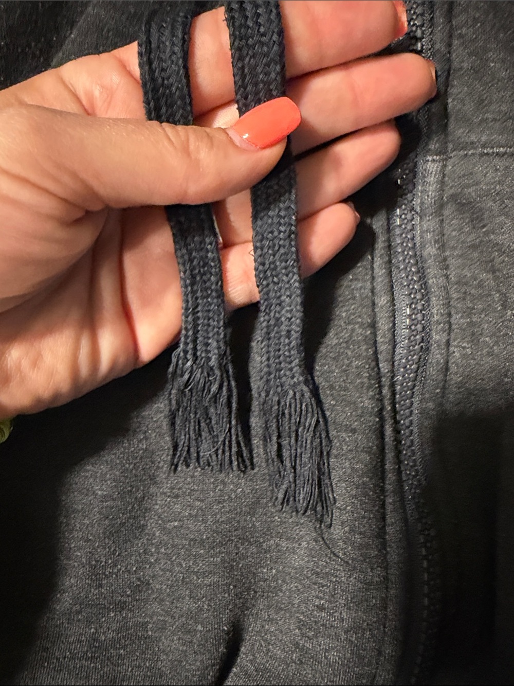 Supreme Dark Charcoal Zip Hoodie with Red Logo - Picture 4 of 6